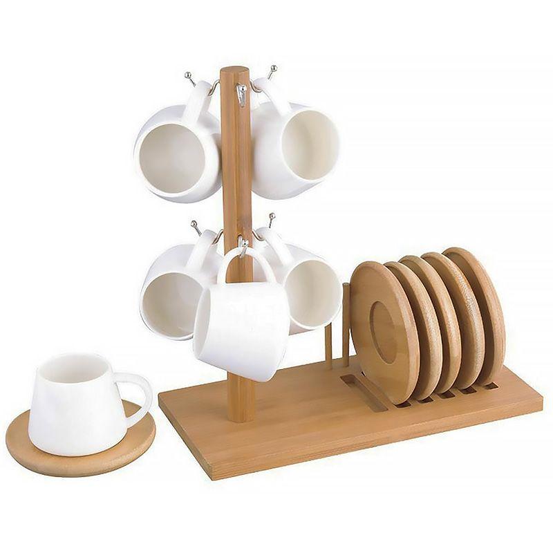 Xícaras de Café Oásis em Cerâmica 90ml 7 pçs com Suporte PCLN233